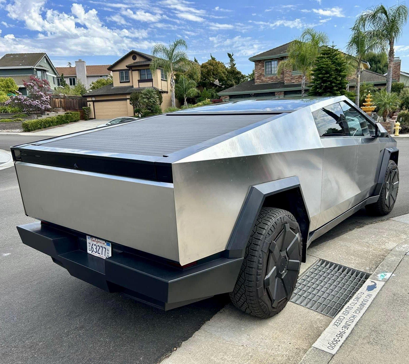 Tesla Cybertruck Cybertruck parked on street in residential neighborhood [9/9 pics] TEsla Cybertruck parked on streets