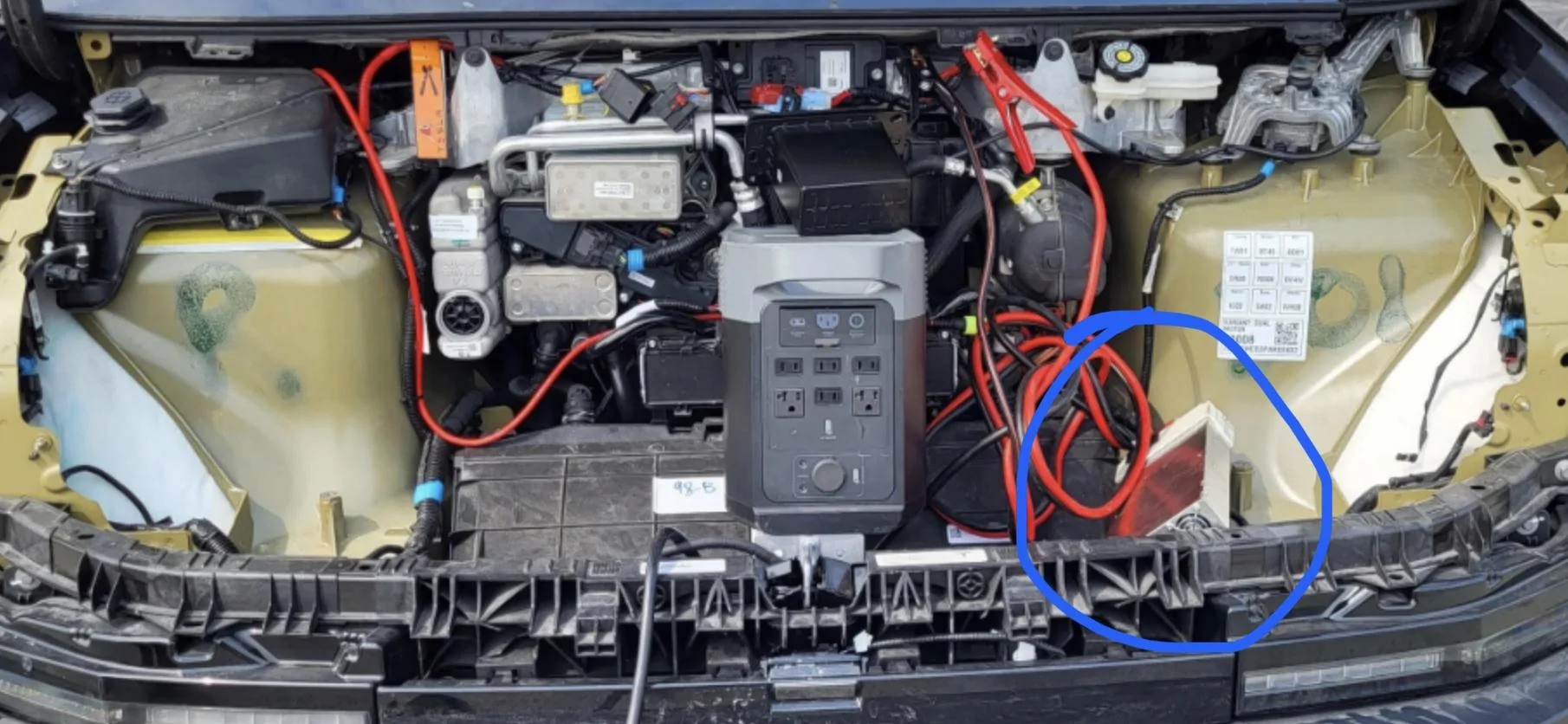 Tesla Cybertruck Powered Frunk Confirmed! Video shows frunk's unpowered motor moved against its gearing IMG_4533