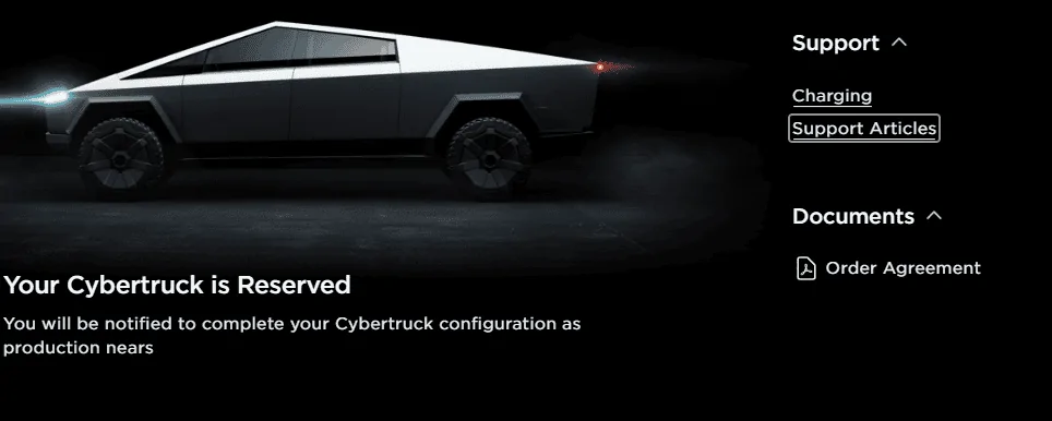Tesla Cybertruck documents link no longer working in my CT reservation 1694726092999