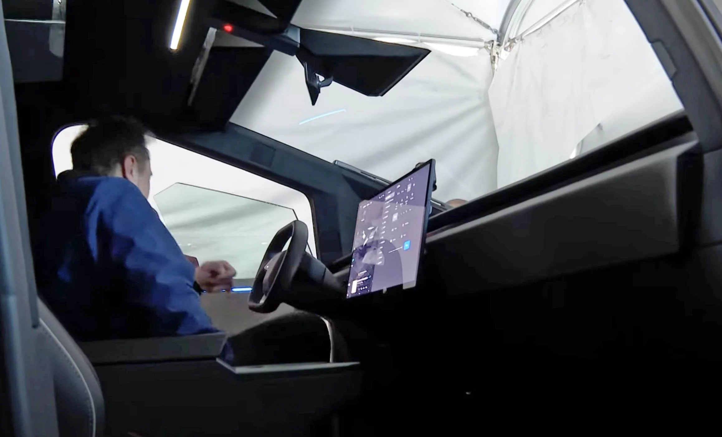 Tesla Cybertruck 🕶️ Elon takes Prime Minister Netanyahu for a Cybertruck spin and interior look! [⚠️ ADMIN WARNING: NO POLITICS] cybertruckinterior