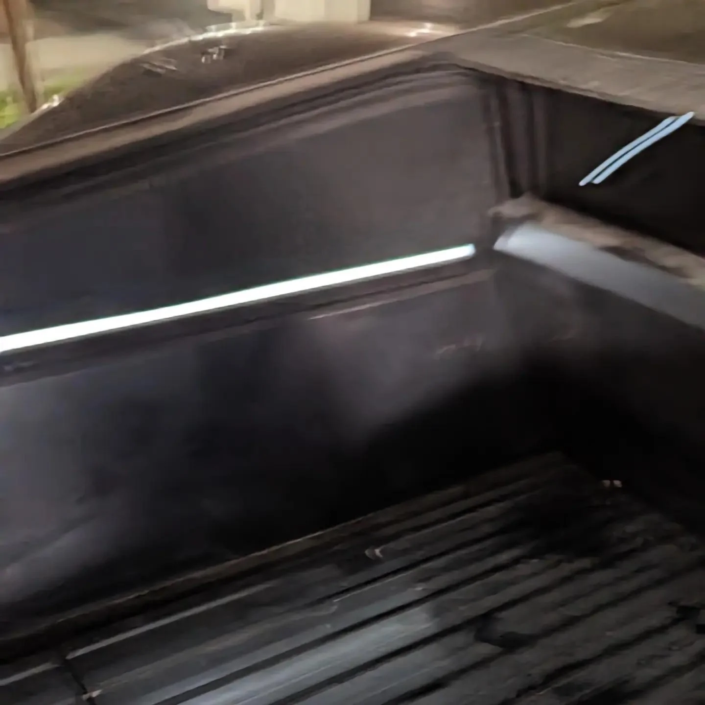 Tesla Cybertruck Cybertruck parked at garage (shows vault bed lights!) 065C7A1D-6C03-4BE9-A161-85DC03A1CF92
