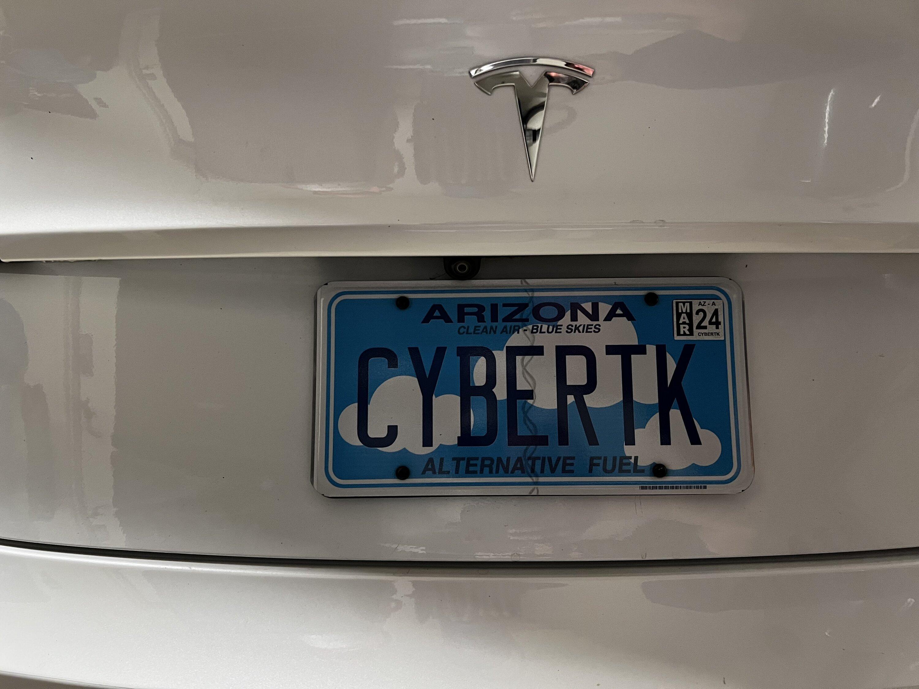 Tesla Cybertruck Custom license plate / vanity plate name for your Cybertruck? IMG_4587
