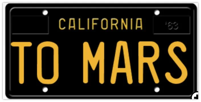 Tesla Cybertruck Custom license plate / vanity plate name for your Cybertruck? TO MARS