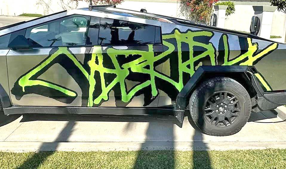 Tesla Cybertruck Graffiti Wrap Cybertrucks First Look (Spotted in Mexico)! graffiti cybertruck wra