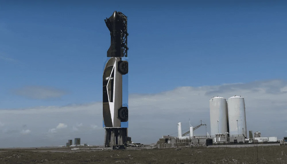 Tesla Cybertruck Cybertruck Spotted at Space X Starbase Driving Around! 1696376510381