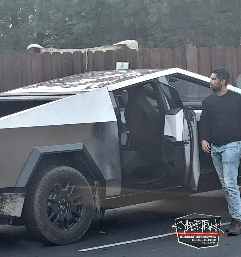 Tesla Cybertruck Cybertruck with partial white interior spotted in Truckee CA Tesla cybertruck white interior