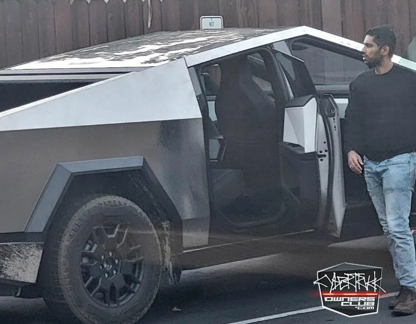 Tesla Cybertruck Cybertruck with partial white interior spotted in Truckee CA cybertruck white interior