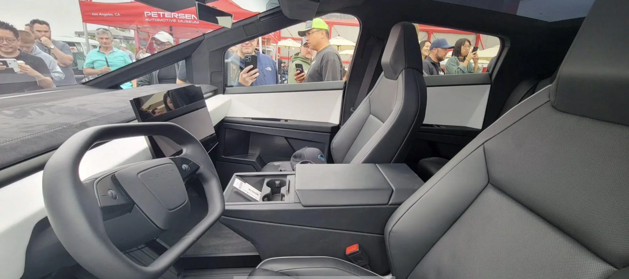 Tesla Cybertruck Cybertruck with partial white interior spotted in Truckee CA Cybertruck-Interior