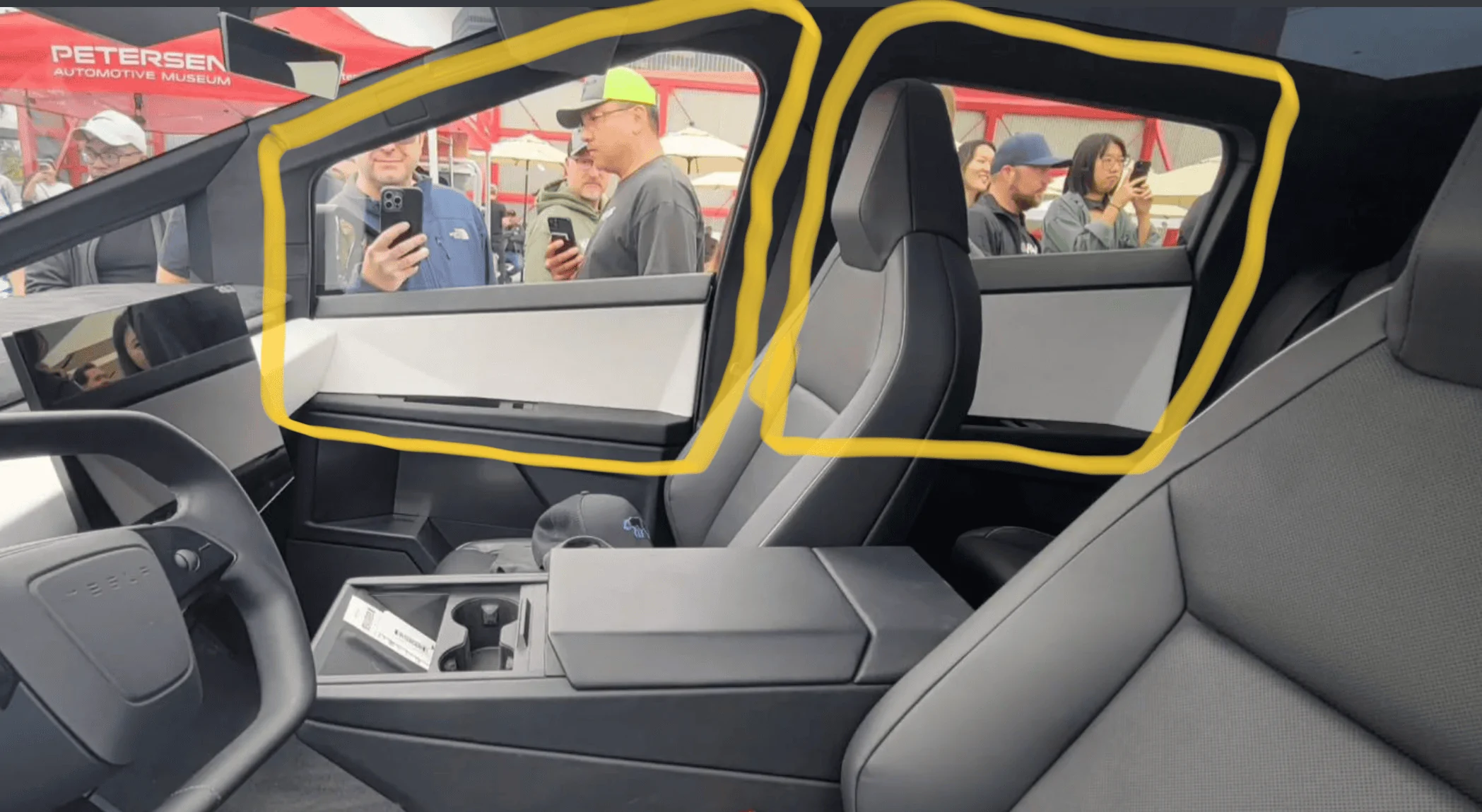 Tesla Cybertruck Cybertruck with partial white interior spotted in Truckee CA 1696551209607