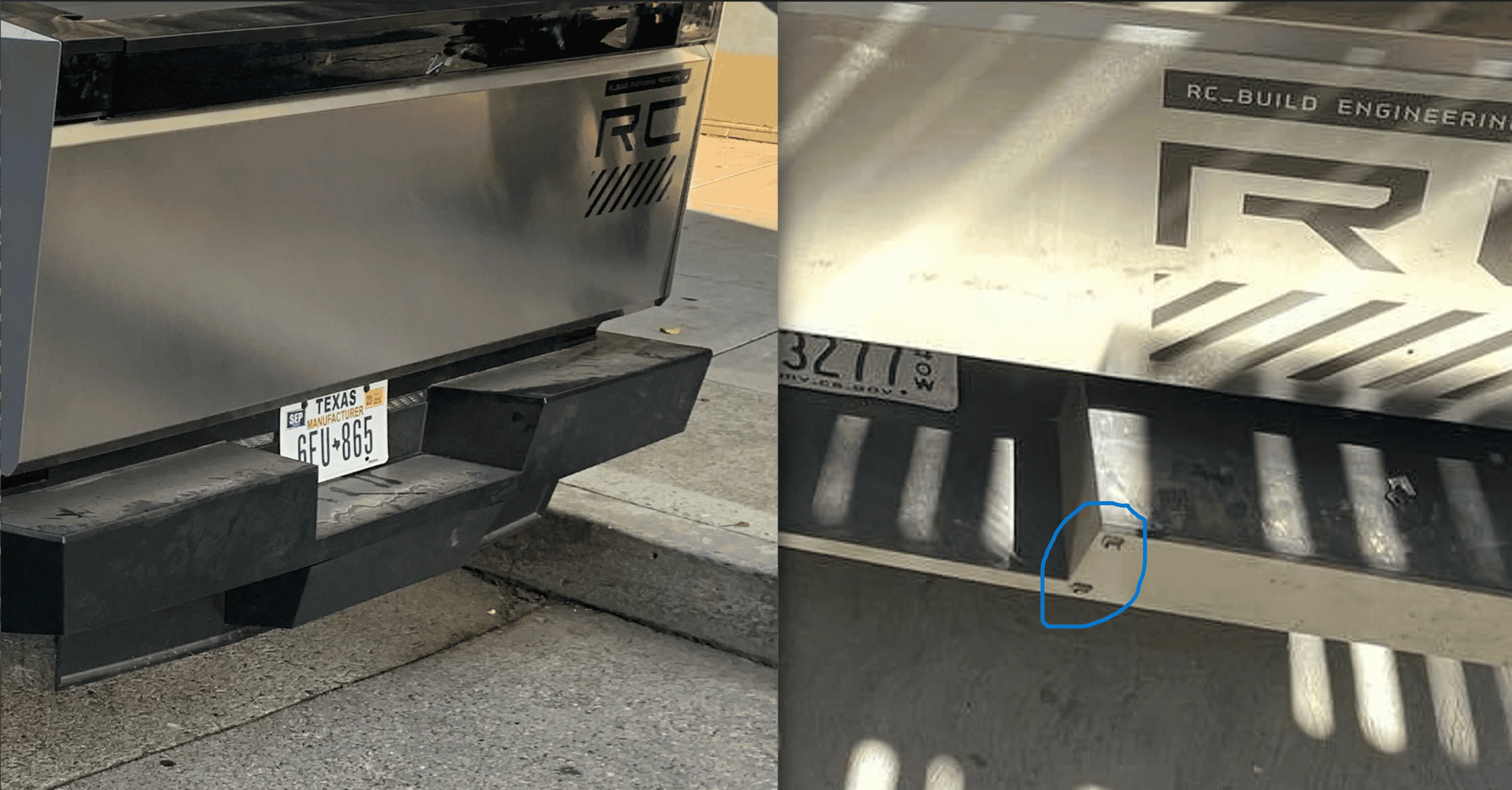 Tesla Cybertruck Mexico Pics: Cybertrucks w/ roof rack accessories (Starlink & recovery boards) and bed vault haul (spare, air tank, recovery rope) Screenshot 2023-10-06 153311
