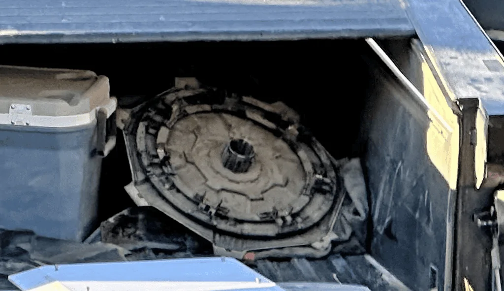 Tesla Cybertruck Motherlode of Cybertrucks pics from Mexico hotel -- frunkgating, offroad gear, bed & interior peek! Screen-Shot-2023-10-09-at-10.36.04-AM-1024x591