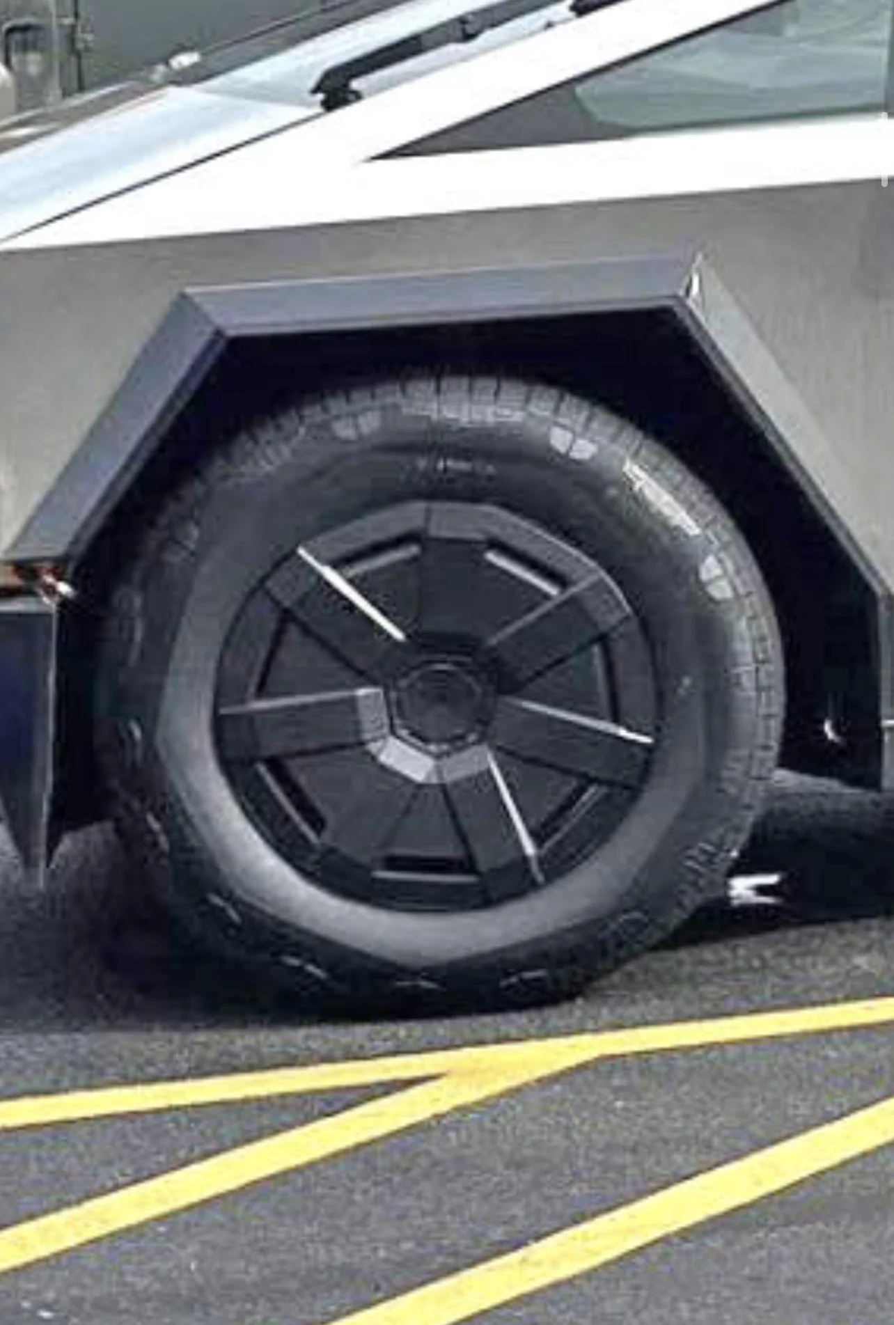 Tesla Cybertruck Cybertruck with Smaller Street Tires + New Wheel Covers spotted [Video Added] 362AF300-EBBA-413D-9B46-28E168D5522F