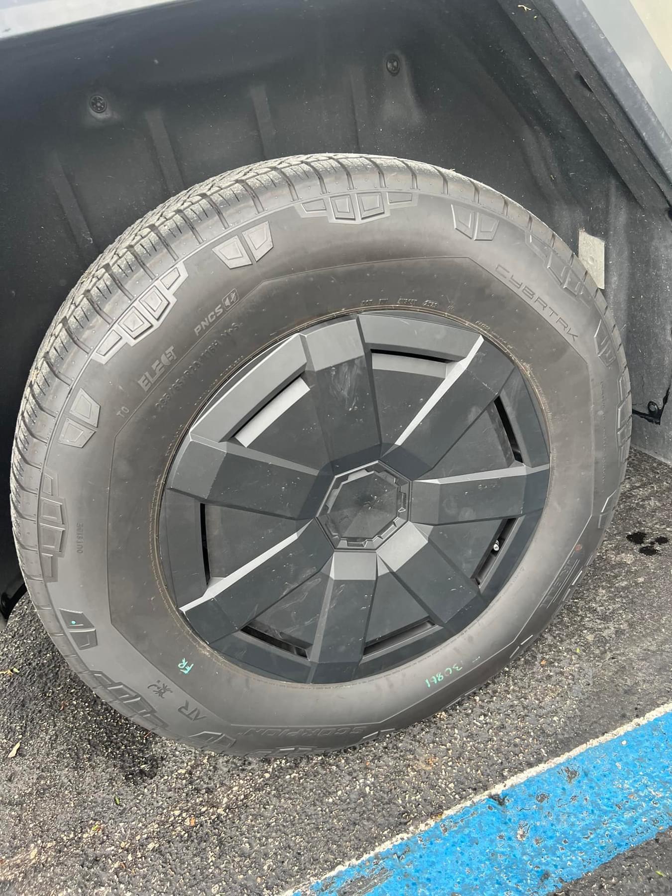 Tesla Cybertruck Cybertruck with Smaller Street Tires + New Wheel Covers spotted [Video Added] IMG_6317