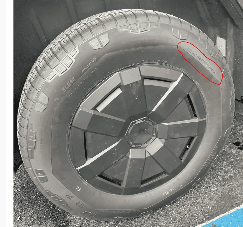 Tesla Cybertruck Cybertruck with Smaller Street Tires + New Wheel Covers spotted [Video Added] 1697133336999