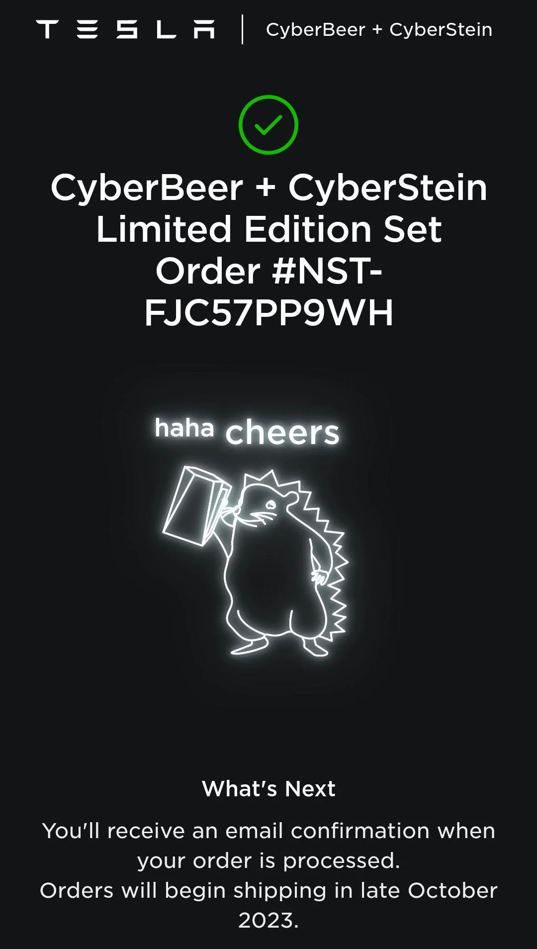 Tesla Cybertruck CyberBeer + CyberStein + CyberOpener hits Tesla Shop!  🛒 🛍️ Screenshot_2023-10-13-18-10-55-47_40deb401b9ffe8e1df2f1cc5ba480b12~2