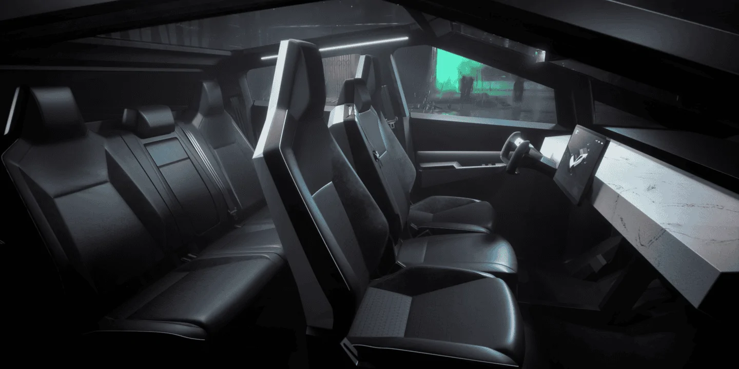 Tesla Cybertruck If There Is No Middle Front Seat Option, Might Tesla Offer It Later?  Can One Be Added Aftermarket? 1697564957168
