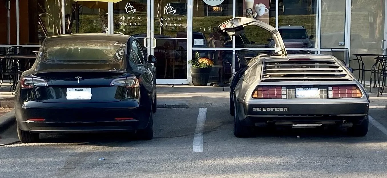 Tesla Cybertruck Cybertruck & DeLorean Finally Together! IMG_2543