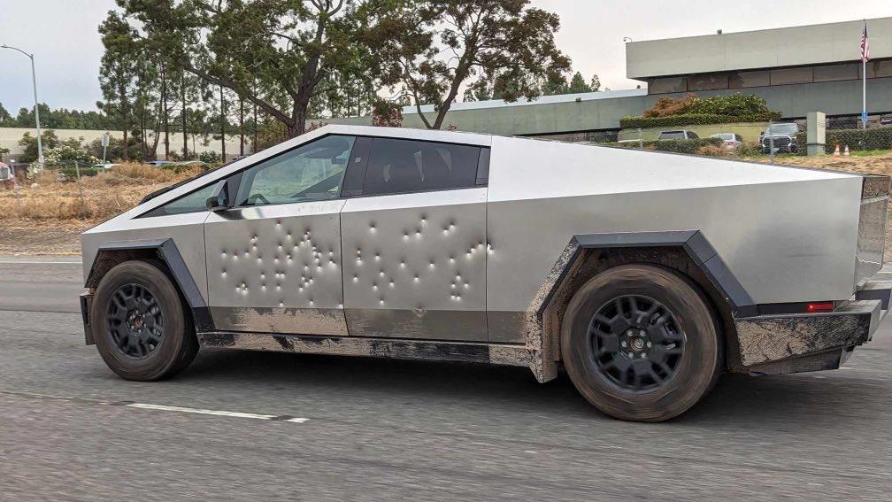Tesla Cybertruck Bulletproof tested Cybertruck spotted!!  Musk confirms: "No bullets penetrated into the passenger compartment." [⚠️ ADMIN WARNING: NO POLITICS] f859xqwbkaabr2d-jpe