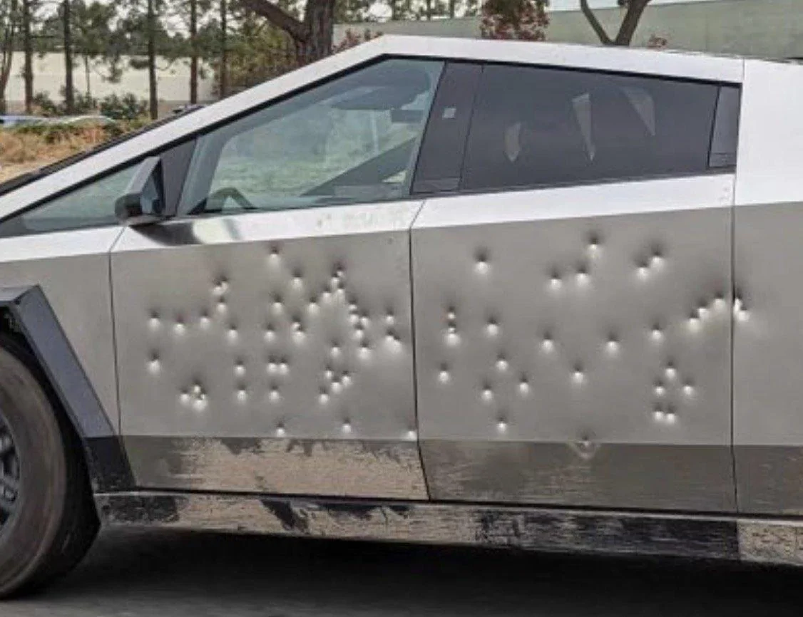 Tesla Cybertruck Bulletproof tested Cybertruck spotted!!  Musk confirms: "No bullets penetrated into the passenger compartment." [⚠️ ADMIN WARNING: NO POLITICS] f85-k_ja4aadapk-jpeg