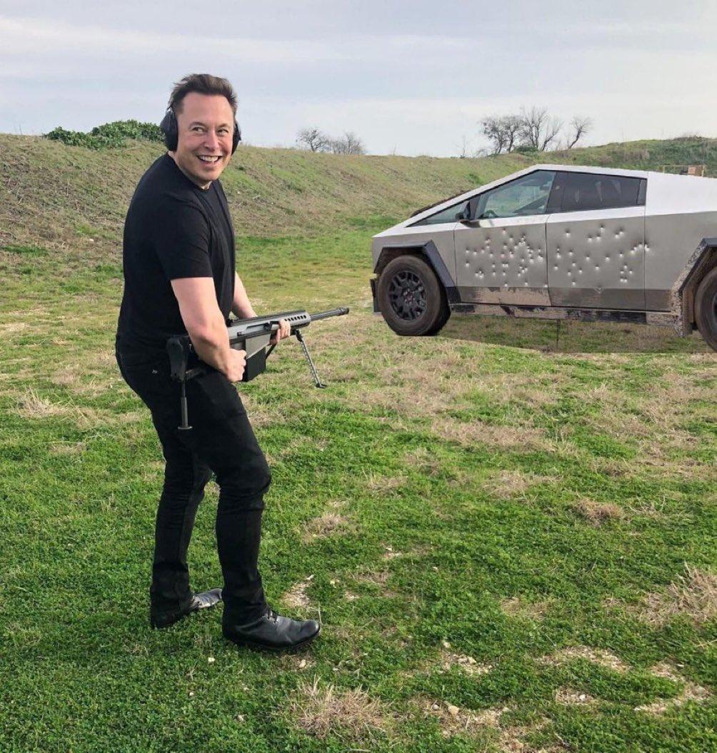 Tesla Cybertruck A commercial suggestion, for now, bulletproof tested Cybertruck 1697854963742