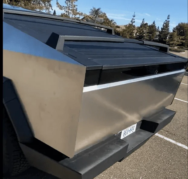 Tesla Cybertruck Roof Rack accessory installed on Cybertruck [video + pics] 1697982001018