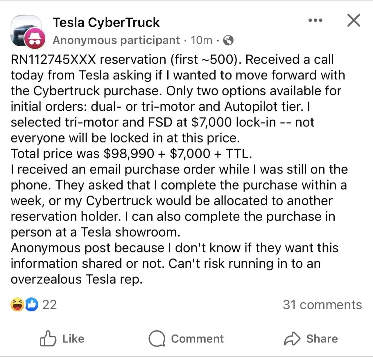 Tesla Cybertruck Rumor: $98900 price for tri-motor Cybertruck?? IMG_7322