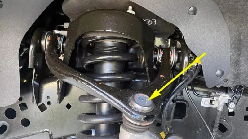 Tesla Cybertruck Cybertruck engineers bend upper control arm in testing IMG_0049