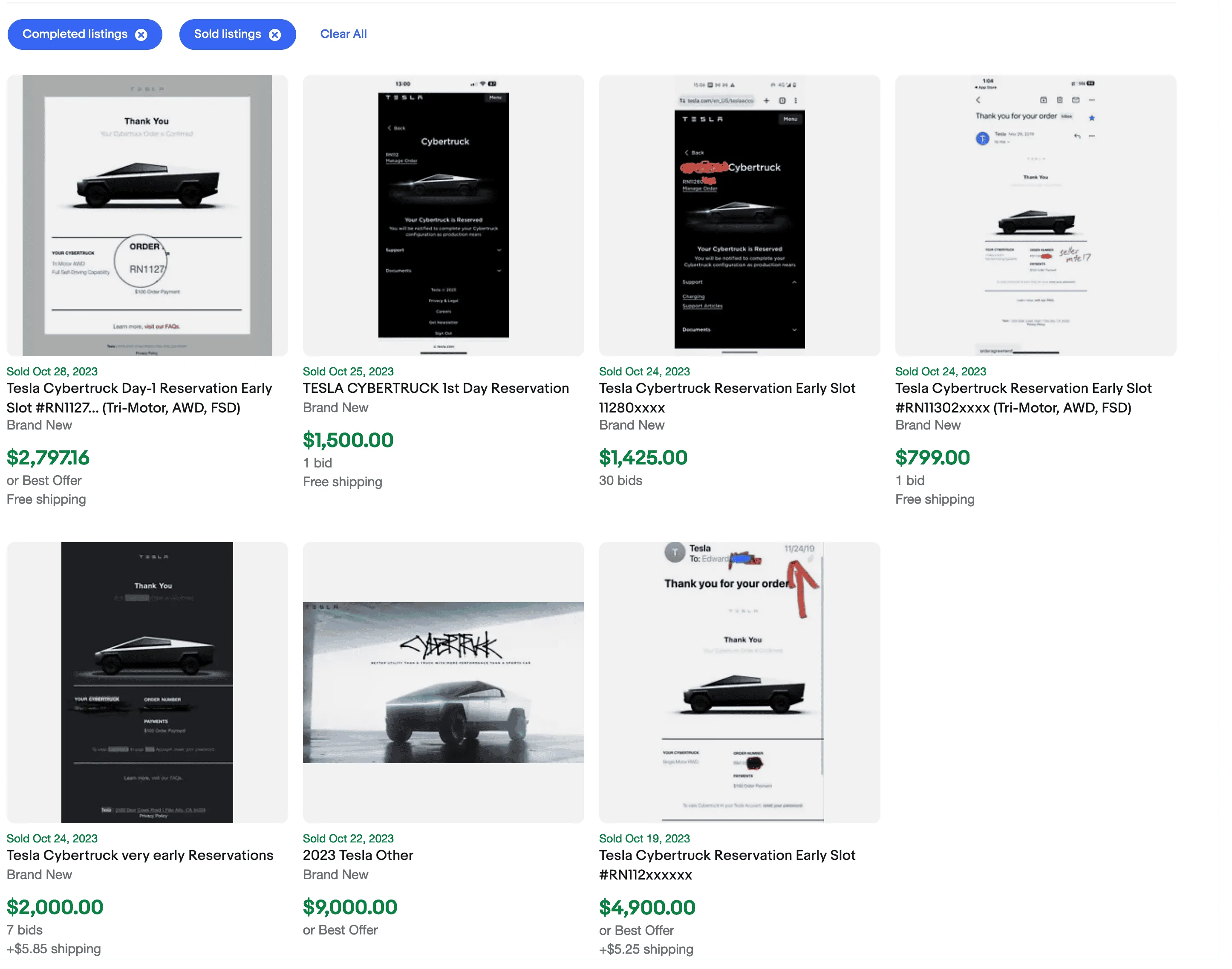 Tesla Cybertruck Tesla Cybertruck Reservation Slot Sells For $10,000 On eBay Screenshot 2023-10-28 at 17-08-50 cybertruck reservation for sale eBay