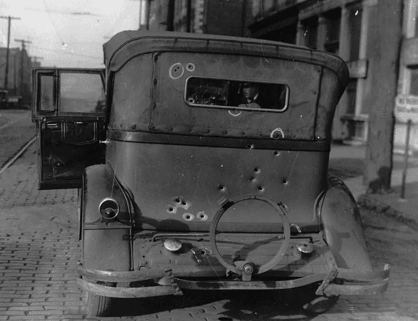 Tesla Cybertruck What Al Capone, other 1930s gangsters, and police shooting results really looked like 1698562297429