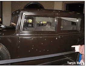 Tesla Cybertruck What Al Capone, other 1930s gangsters, and police shooting results really looked like 1698564261750