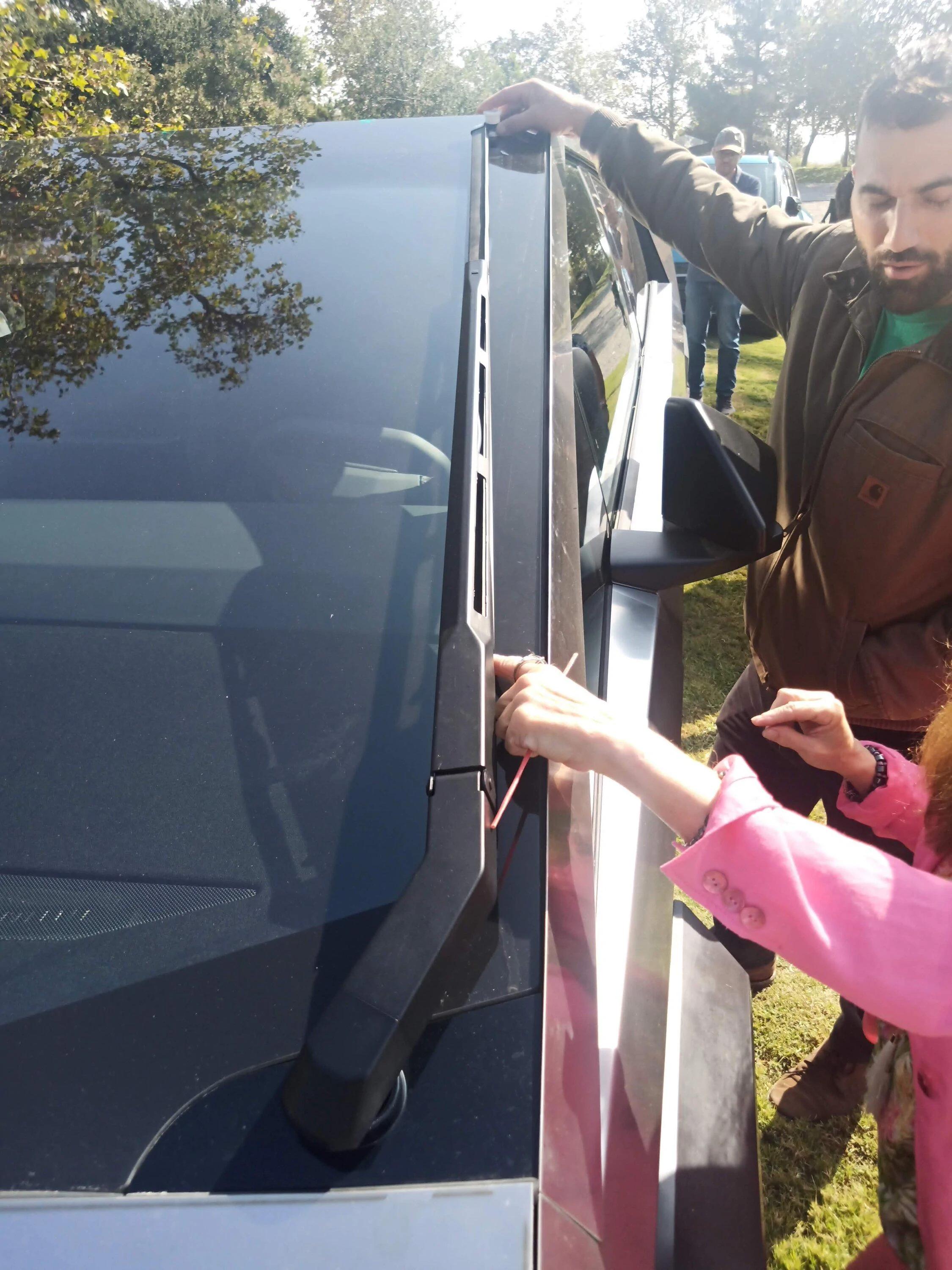 Tesla Cybertruck Windshield Wiper length measured vs longest standard wiper available IMG_20231028_110955
