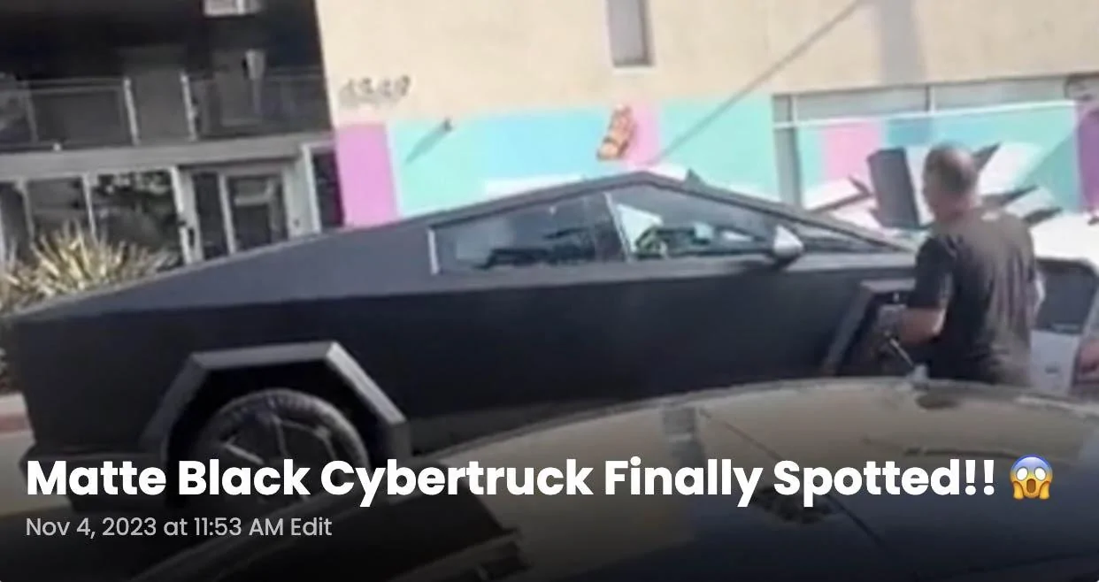 Tesla Cybertruck Random Battery News Plus huge IRA tax benefit for 4680 Production matteblackcybertruckwra