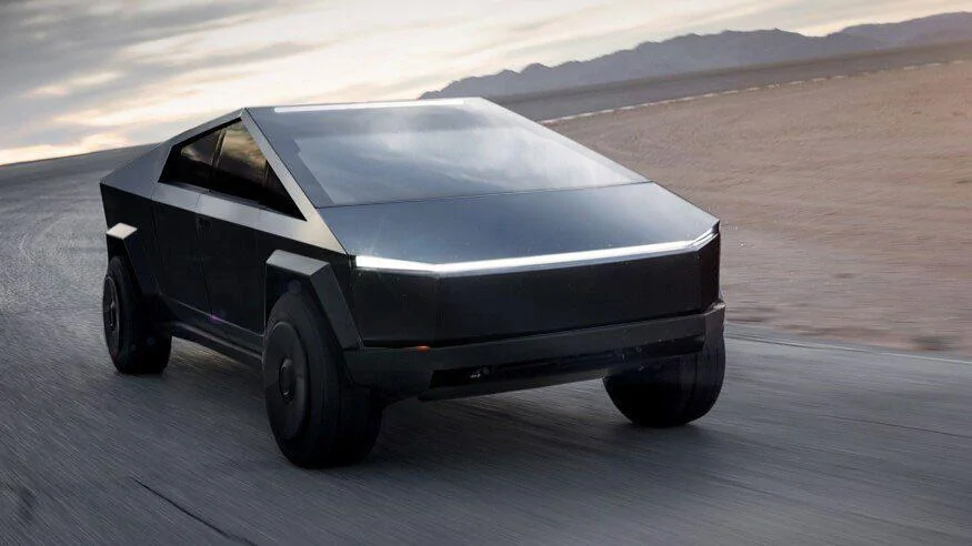 Tesla Cybertruck Matte Black Cybertruck Finally Appears!! 😱 Driven by Franz Von Holzhausen 1699187669297