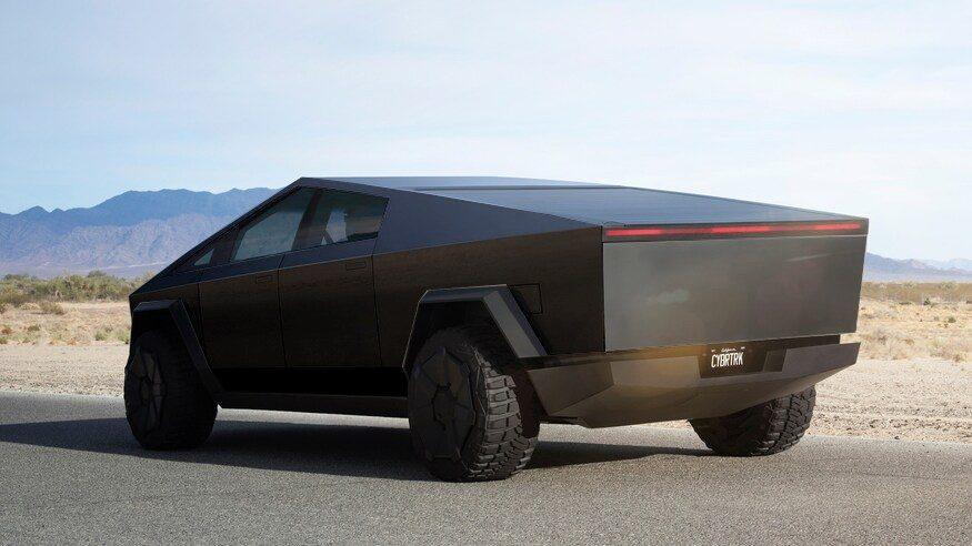Tesla Cybertruck Matte Black Cybertruck Finally Appears!! 😱 Driven by Franz Von Holzhausen 1699187785411