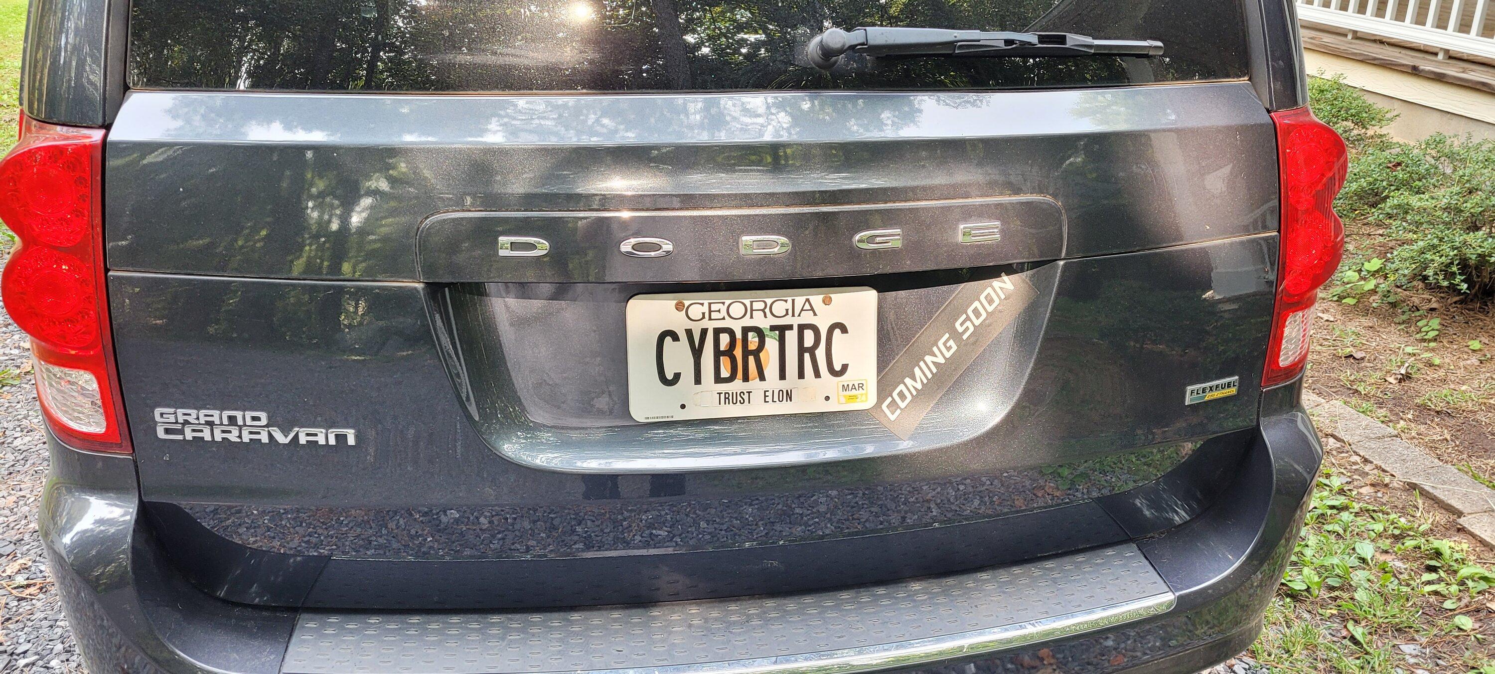 Tesla Cybertruck Custom license plate / vanity plate name for your Cybertruck? GA Ta