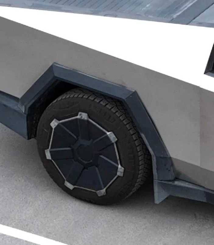 Tesla Cybertruck New Cybertruck Wheel Cover design spotted? New Cybertruck wheel cover design3
