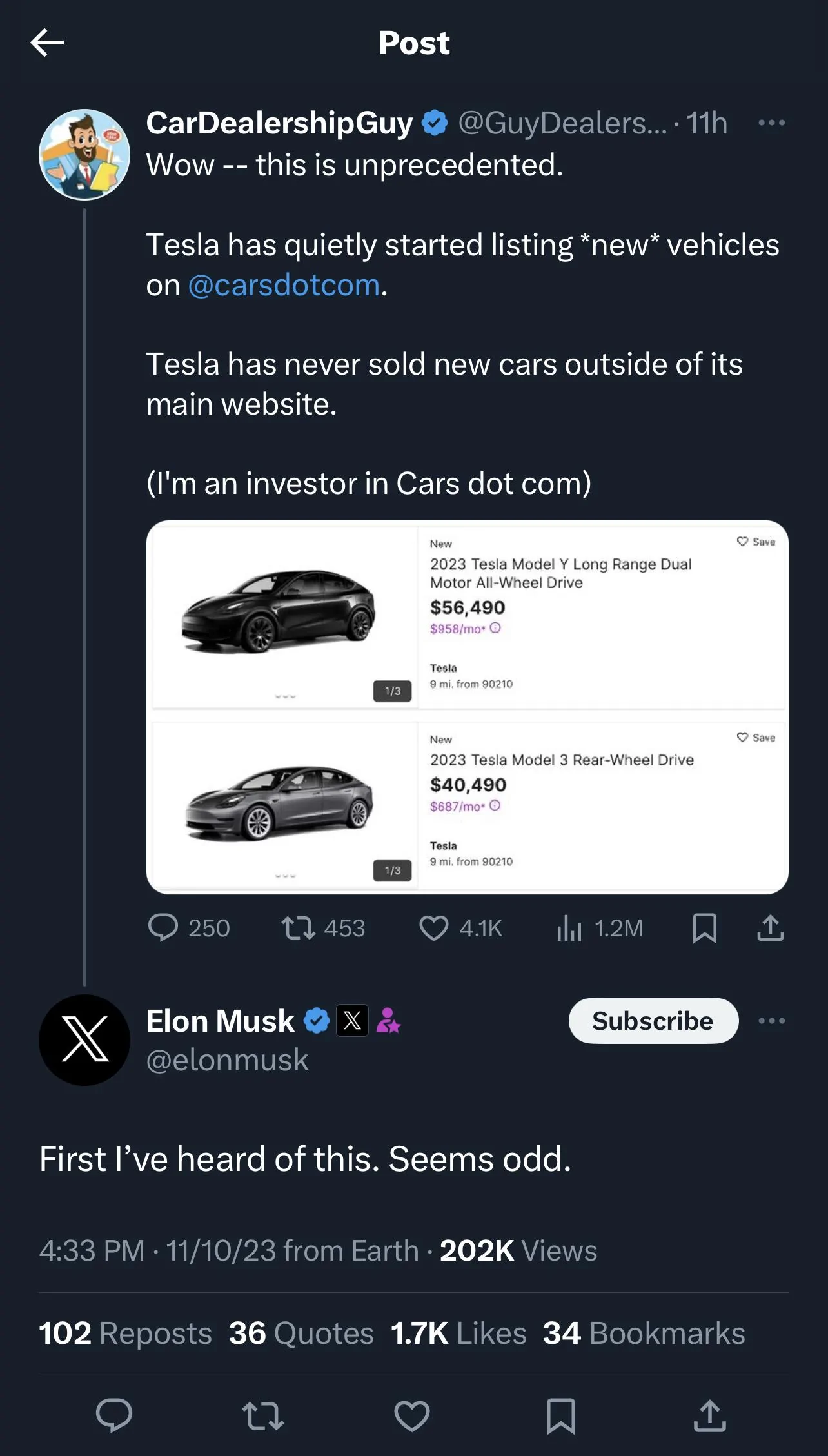 Tesla Cybertruck Elon reveals Cybertruck details / production expectations on Q3 2023 call 9F33DC58-0A84-4A9B-B6BB-A595948ED603
