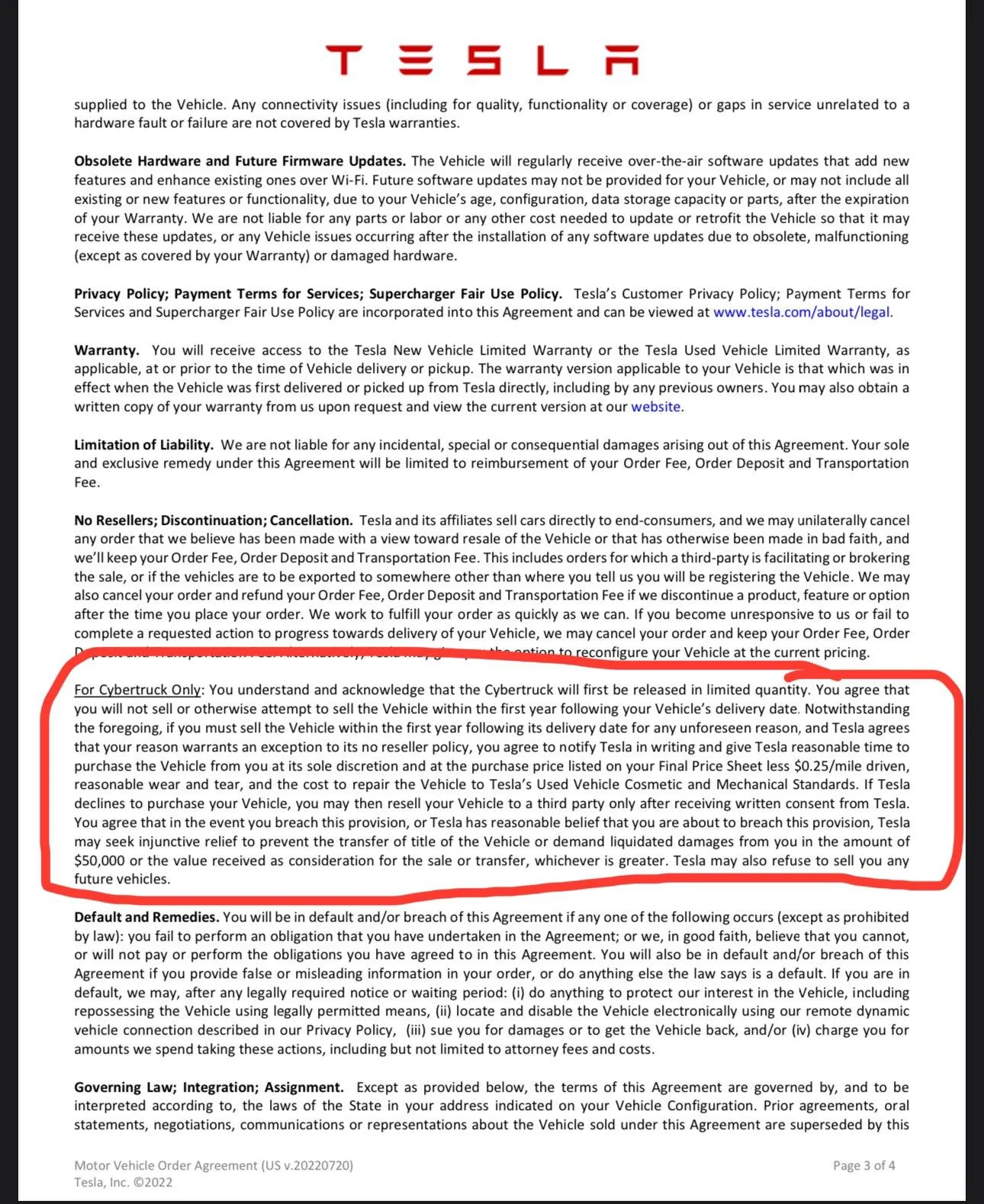 Tesla Cybertruck Cybertruck NO RESALE Restriction (1 Year) Spotted in Purchase Agreement Language F-sGaRUWUAA1Vmh