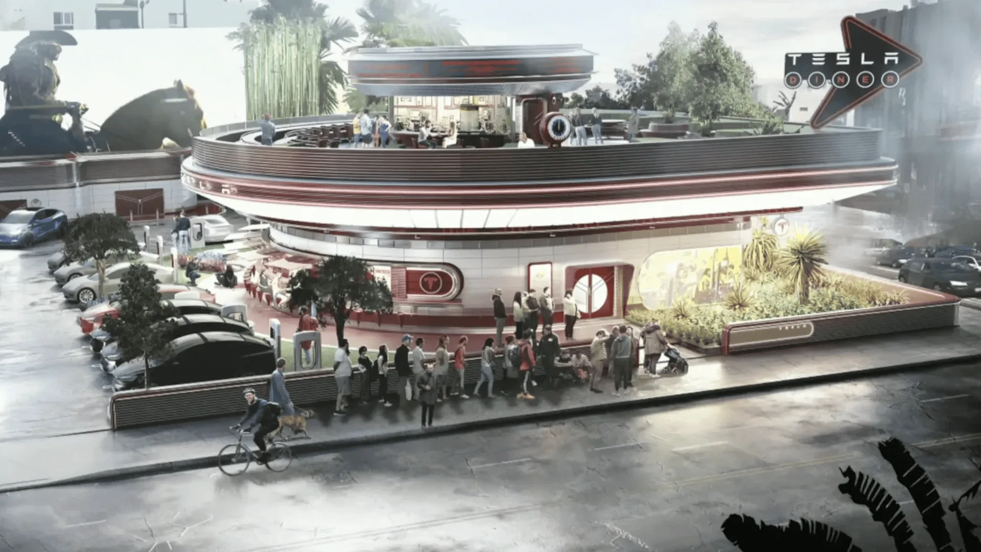Tesla Cybertruck Tesla Drive-In and Diner 1699972078920