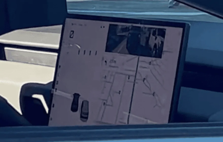 Tesla Cybertruck Videos: best look yet @ interior, folded-up backseat, tonneau cover, display screen UI, range meter F-7SgB1boAAKKhH