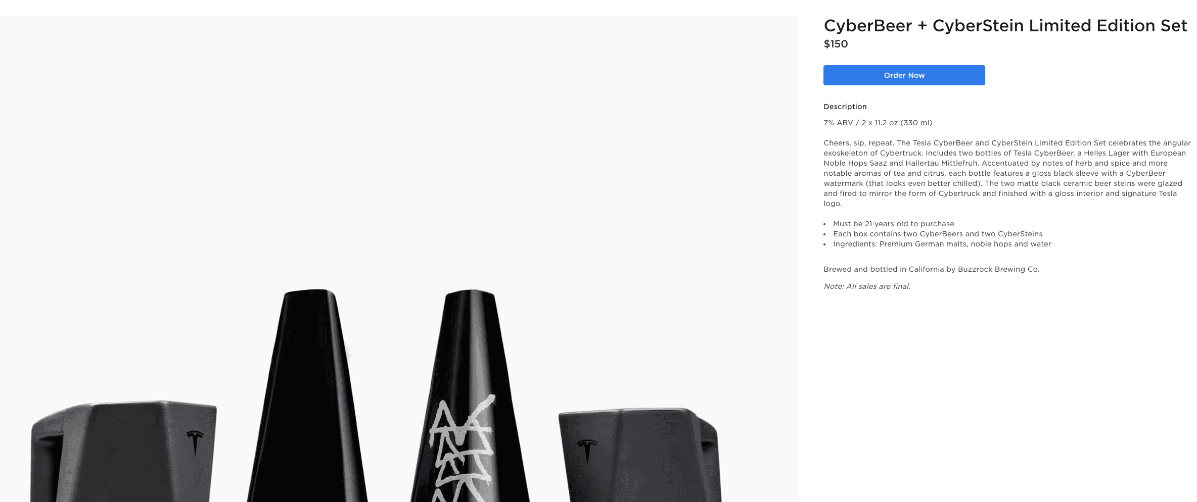 Tesla Cybertruck CyberBeer + CyberStein Back in stock 1700510041599