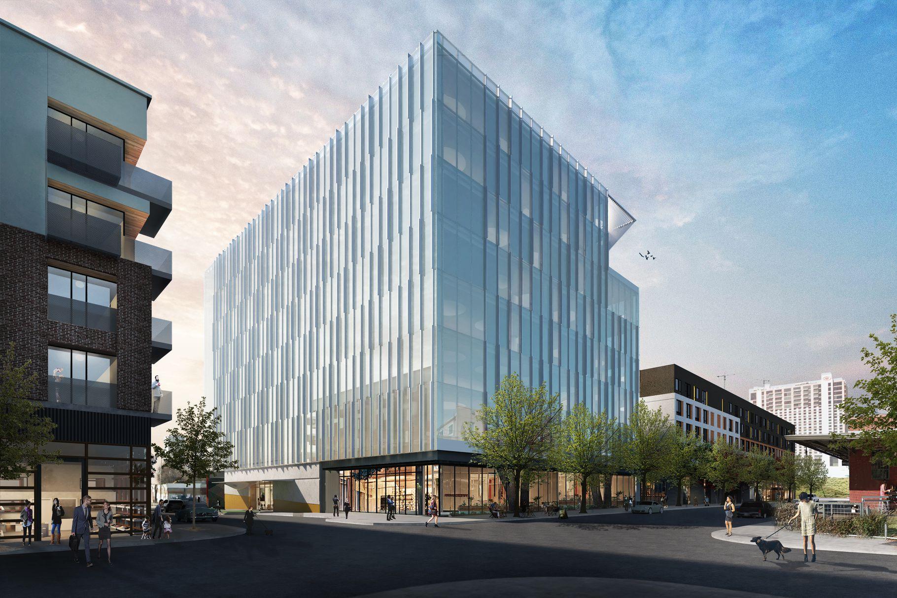 Tesla Cybertruck Update: Tesla, Apple, Google and Samsung in Austin Plaza_Saltillo_Office_Rendering_Unitized.0