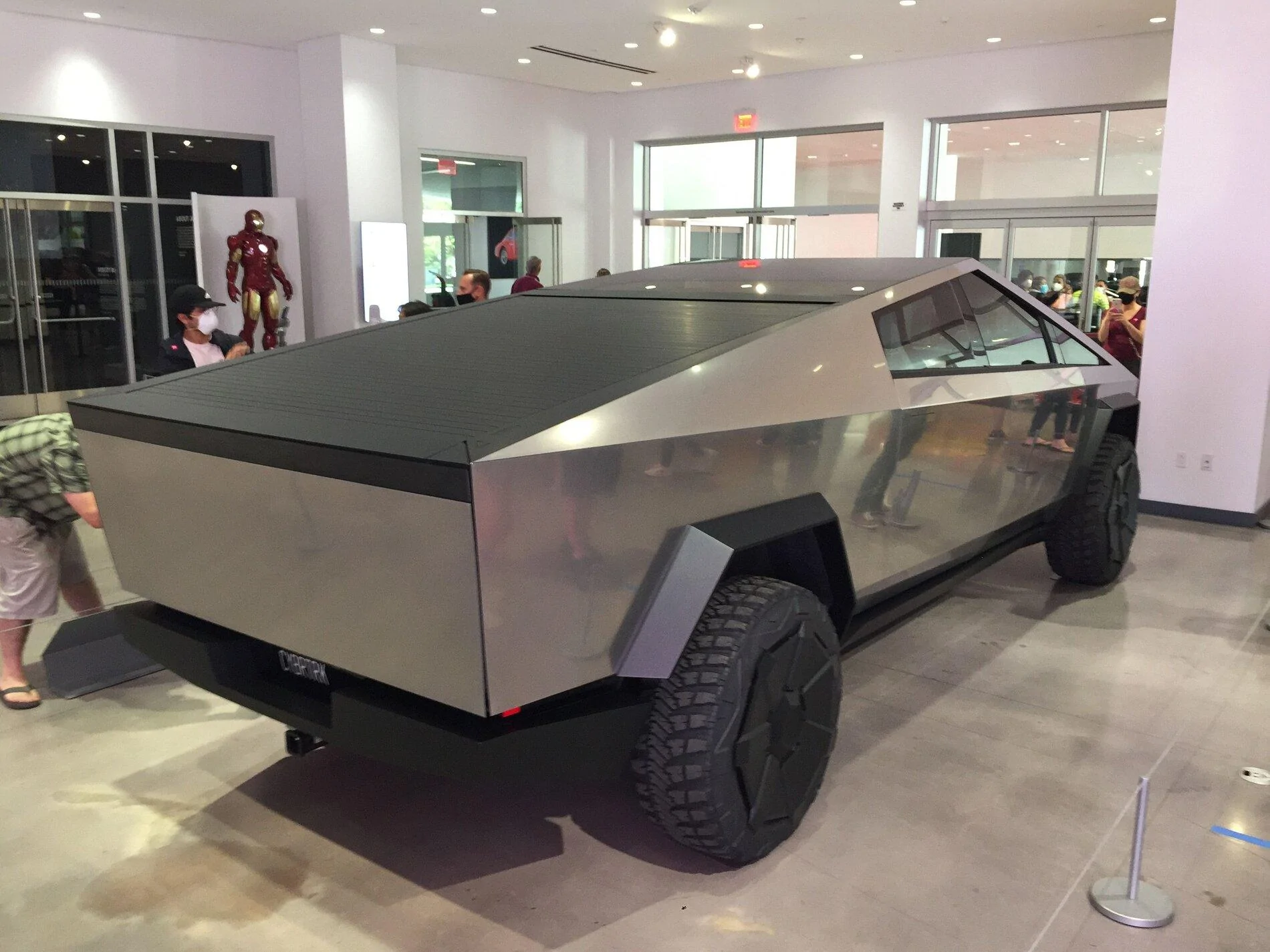 Tesla Cybertruck This may be Cybertruck's 2B stainless steel. Updated Scratch and Sniff* test. on display