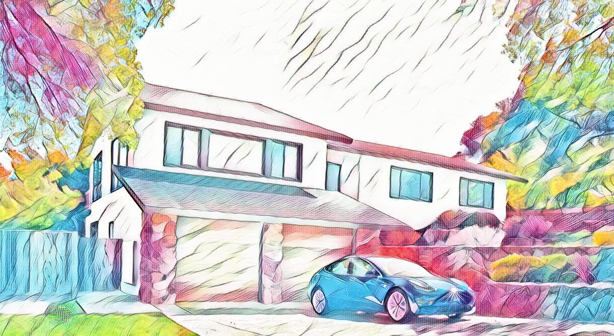 Tesla Cybertruck Tesla Introduced A Business Model The World Has Not Seen Before Tesla-Solar-Roof-Tesla-Model-3-Watercolor
