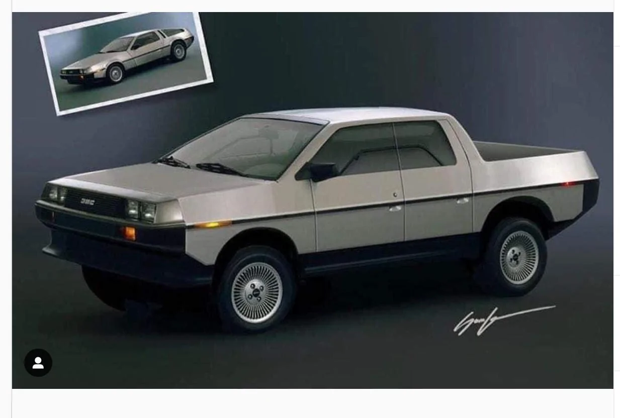Tesla Cybertruck DeLorean Pick Up Truck Rendering Shows Tesla Cybertruck Connection 37FFC58C-3227-453B-A664-036E880D1C2A