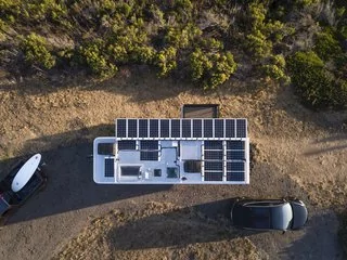 Tesla Cybertruck These Off-Grid, Luxury Travel Trailers Pack Enough Oomph to Power a Tesla Cybertruck 0-watts-of-solar-that-comes-standard-to-2640-watts
