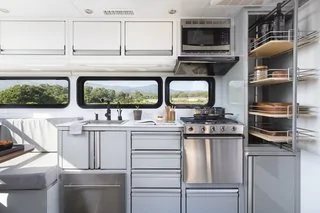 Tesla Cybertruck These Off-Grid, Luxury Travel Trailers Pack Enough Oomph to Power a Tesla Cybertruck ptional-oven-dishwasher-and-insta-hot-water-system