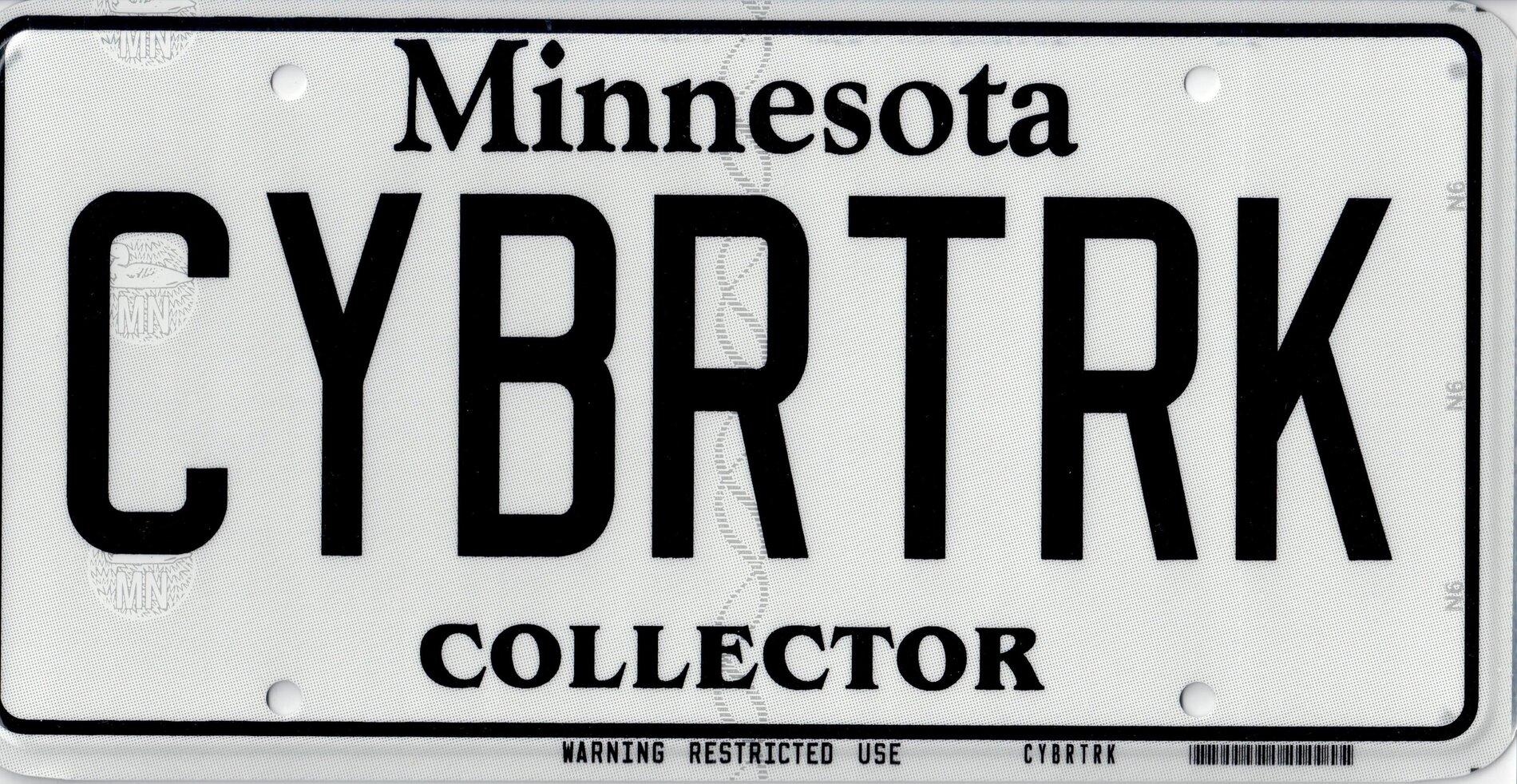 Tesla Cybertruck I figure SOMEONE would like to see these images... CYBRTRK license plate Collector MN A4