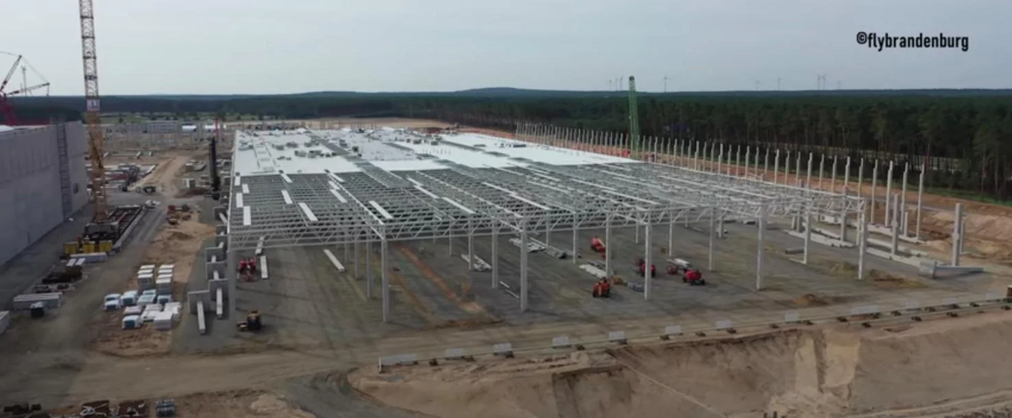 Tesla Cybertruck VIDEO - Tesla Cybertruck TeraFactory Site Construction Is Well Underway Tesla-Gigafactory-Berlin-body-in-white-2-Sept-2020