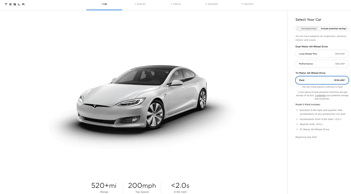 Tesla Cybertruck Tesla Model S Plaid available for ordering Tesla Plaid
